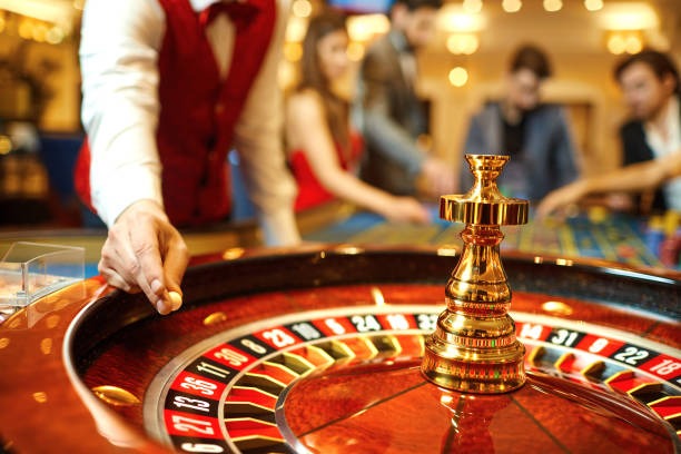 Live casino dealer studio with multi-camera broadcast